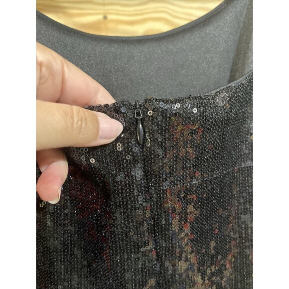 Bebe Sequin Mini Dress Black Size 4 Party Occasion Bodycon Club - Picture 7 of 14